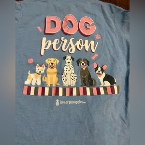Womens love and pineapples dog person short sleeve shirt